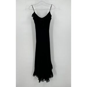 American Angel Womens Whimsigoth NYE Ruffle Maxi Dress Size S Black Chiffon